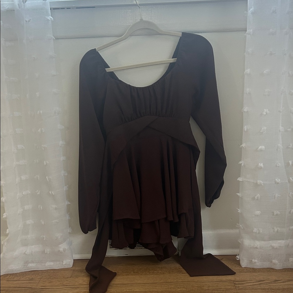 Altar'd State Brown Long Sleeve Romper